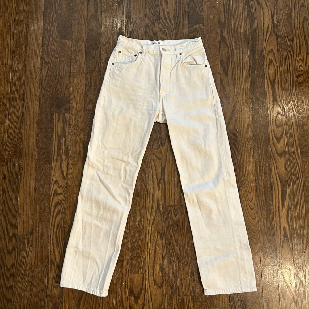 White Agolde straight jeans
